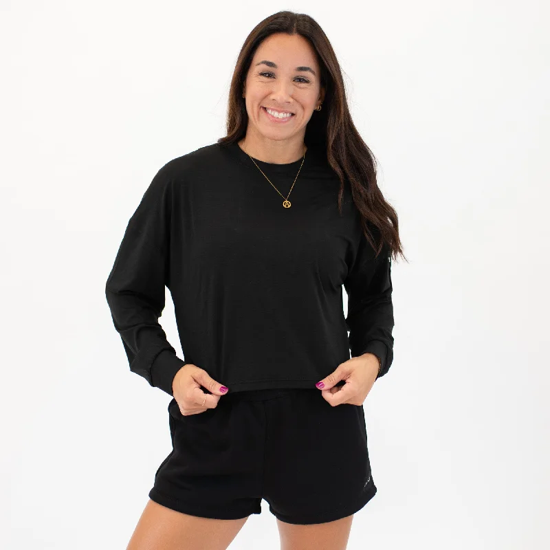 Affinity Oversized Long Sleeve Crop Tee