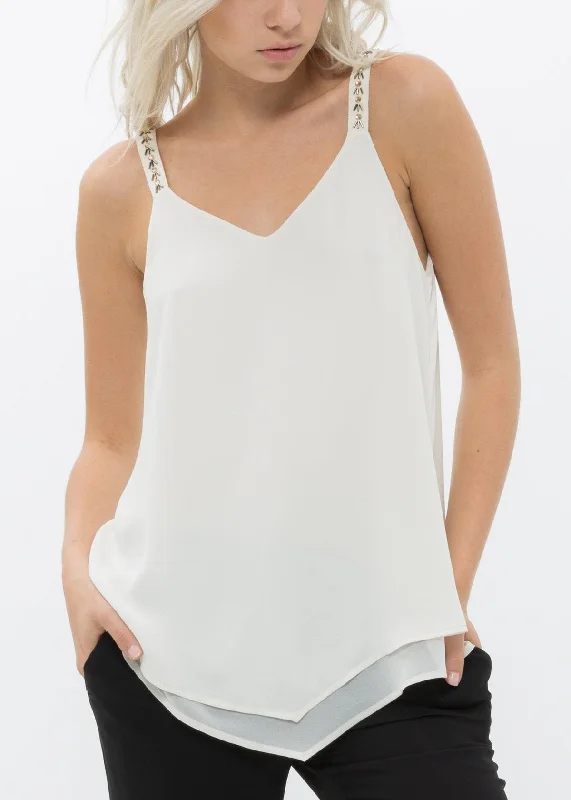 Embellished Chiffon Camisole Top