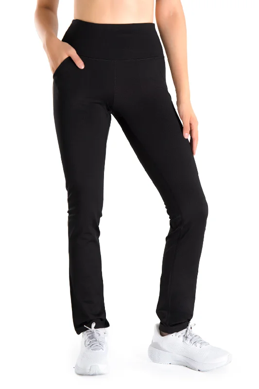 Fleece Lined Straight Leg Pants, 4 Pockets