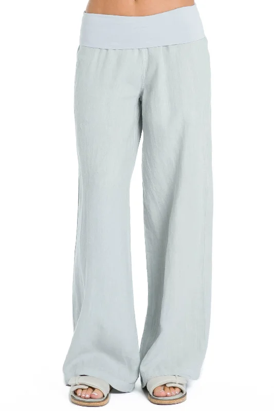 Heavy Linen Rolldown Sweeper Pant