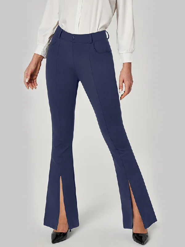 Hurry In Flash salesIUGA Split Front Flare Leg Work Pants with Pockets