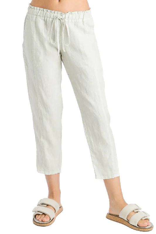 Paper Bag Crop Linen Pant