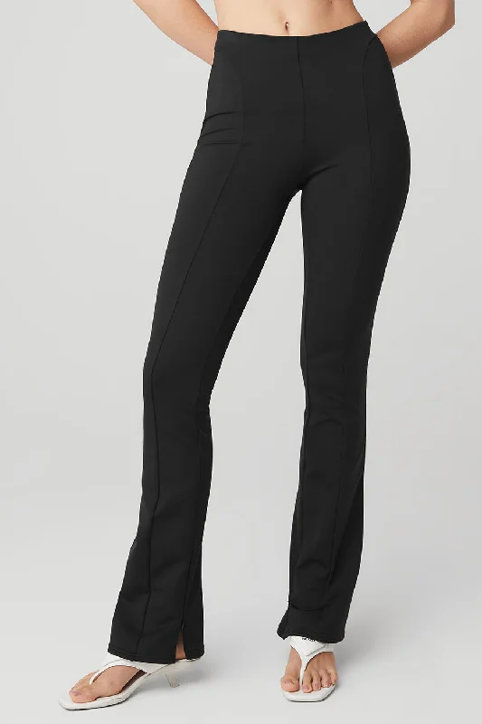 High-Waist Zip It Flare Legging - Black