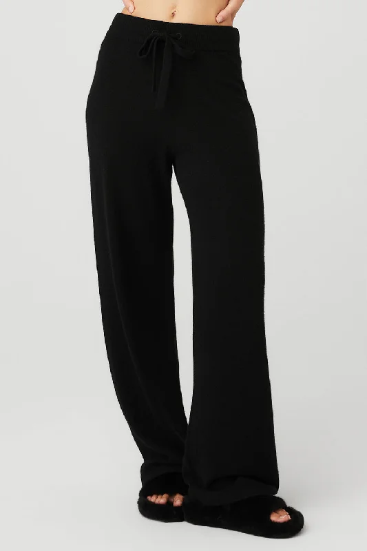 Instant Discount Hot sellersCashmere High-Waist Jet Set Wide Leg Pant - Black