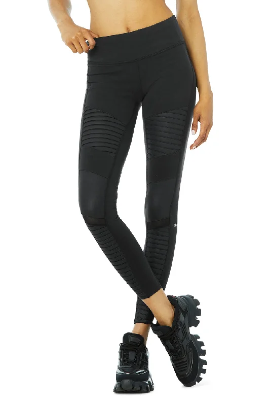 Moto Legging - Black/Black Glossy